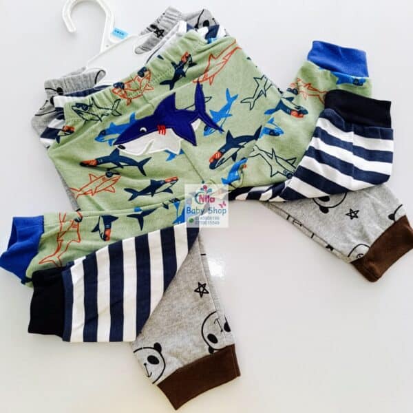 3PC Infant Boy Cotton Pants Set