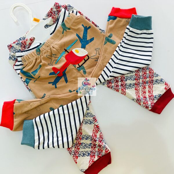 3PC Infant Boy Cotton Pants Set - Image 5