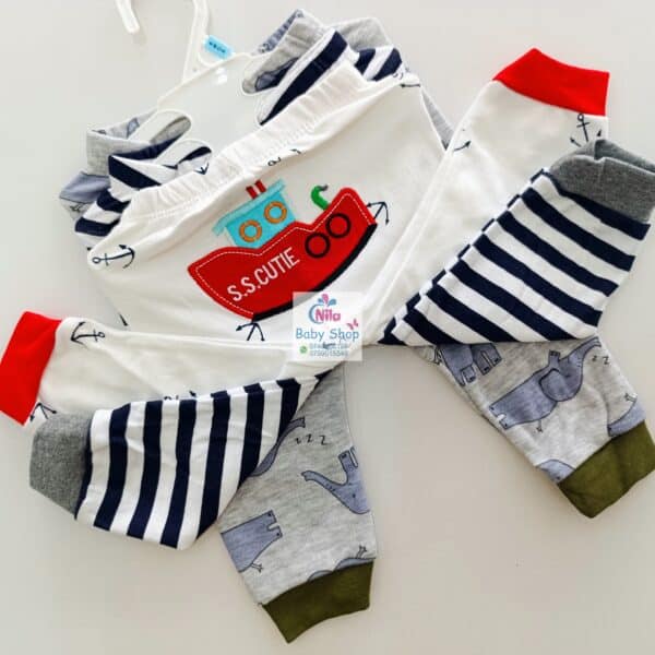 3PC Infant Boy Cotton Pants Set - Image 4