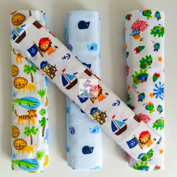 4 Piece Cotton Flannel Baby Receiving Wraps