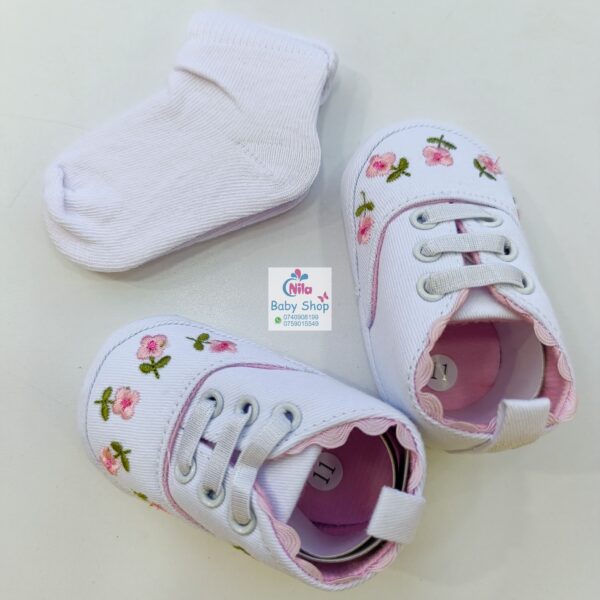 Baby Girl Crib Shoes with Soft Sole (pre-walkers) - Image 5