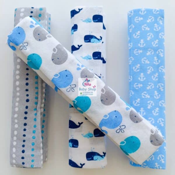 4 Piece Cotton Flannel Baby Receiving Wraps - Image 16