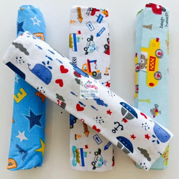 4 Piece Cotton Flannel Baby Receiving Wraps - Image 14