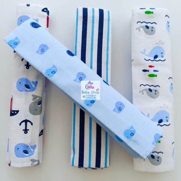 4 Piece Cotton Flannel Baby Receiving Wraps - Image 13