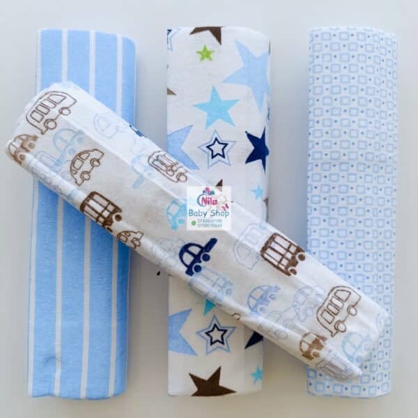 4 Piece Cotton Flannel Baby Receiving Wraps - Image 12