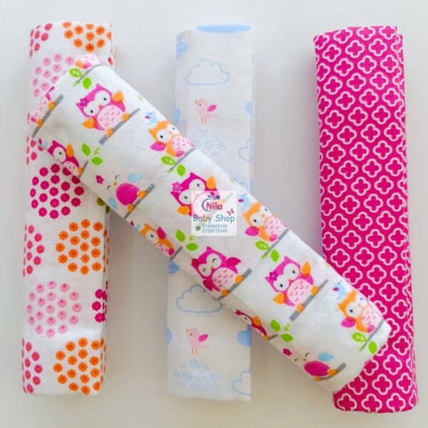 4 Piece Cotton Flannel Baby Receiving Wraps - Image 8