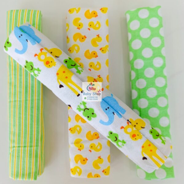 4 Piece Cotton Flannel Baby Receiving Wraps - Image 4