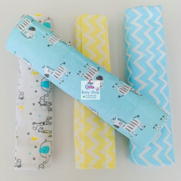 4 Piece Cotton Flannel Baby Receiving Wraps - Image 2