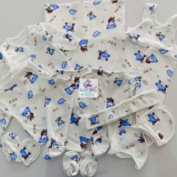 11 Pieces Unisex Newborn Baby Receiving Set - Image 3