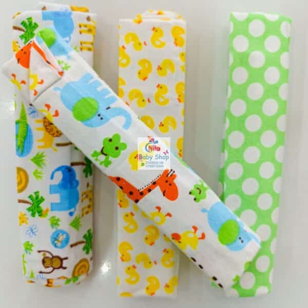 4 Piece Cotton Flannel Baby Receiving Wraps - Image 17