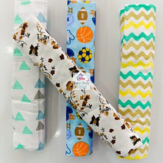 4 Piece Cotton Flannel Baby Receiving Wraps
