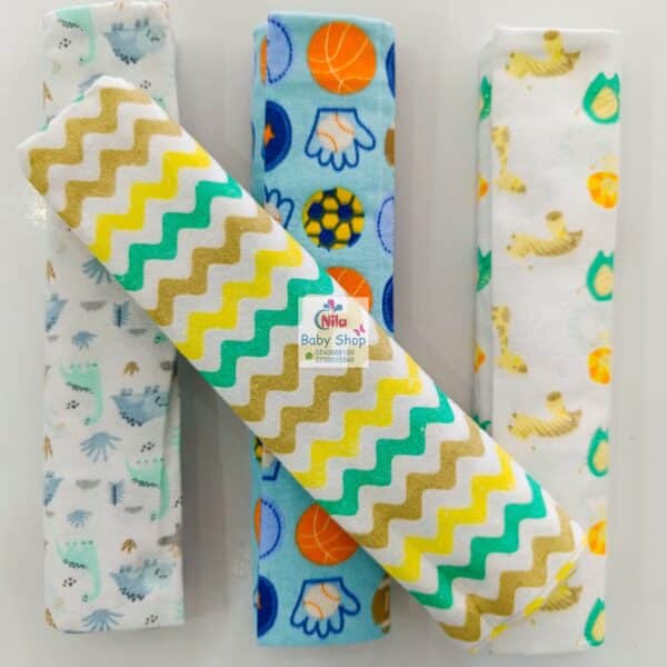 4 Piece Cotton Flannel Baby Receiving Wraps - Image 12