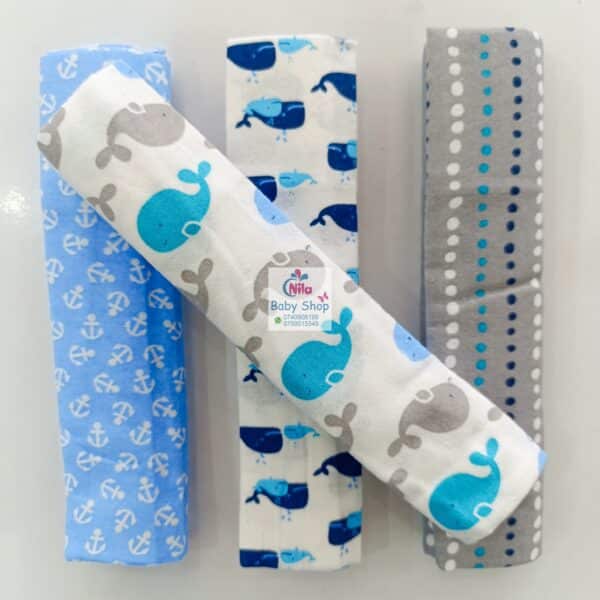 4 Piece Cotton Flannel Baby Receiving Wraps - Image 11