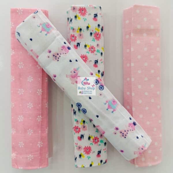 4 Piece Cotton Flannel Baby Receiving Wraps - Image 9