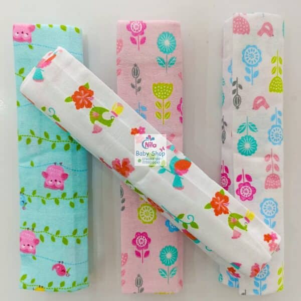 4 Piece Cotton Flannel Baby Receiving Wraps - Image 6