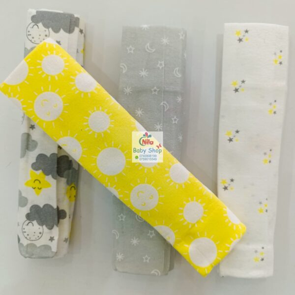 4 Piece Cotton Flannel Baby Receiving Wraps - Image 3