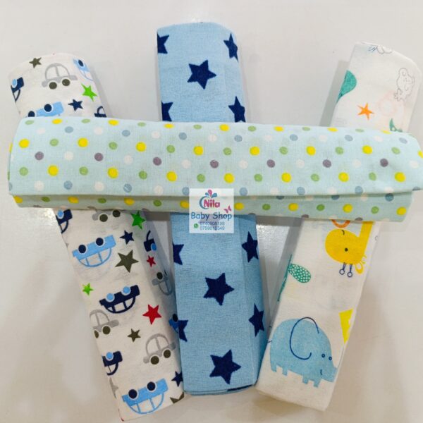 4 Piece Cotton Flannel Baby Receiving Wraps - Image 12