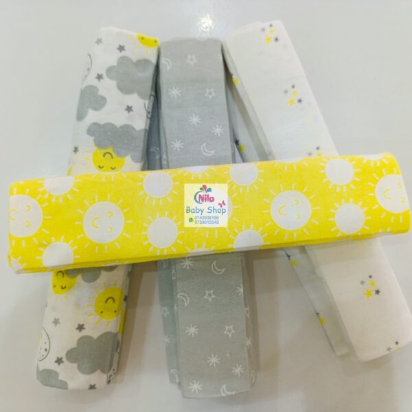 4 Piece Cotton Flannel Baby Receiving Wraps - Image 11