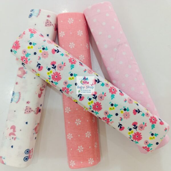 4 Piece Cotton Flannel Baby Receiving Wraps - Image 9