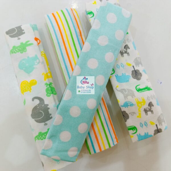 4 Piece Cotton Flannel Baby Receiving Wraps - Image 5