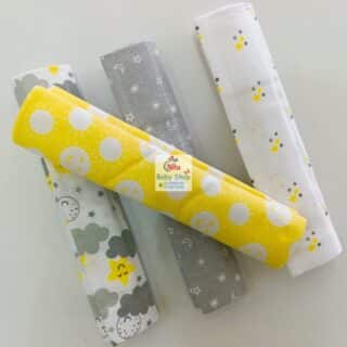 4 Piece Cotton Flannel Baby Receiving Wraps