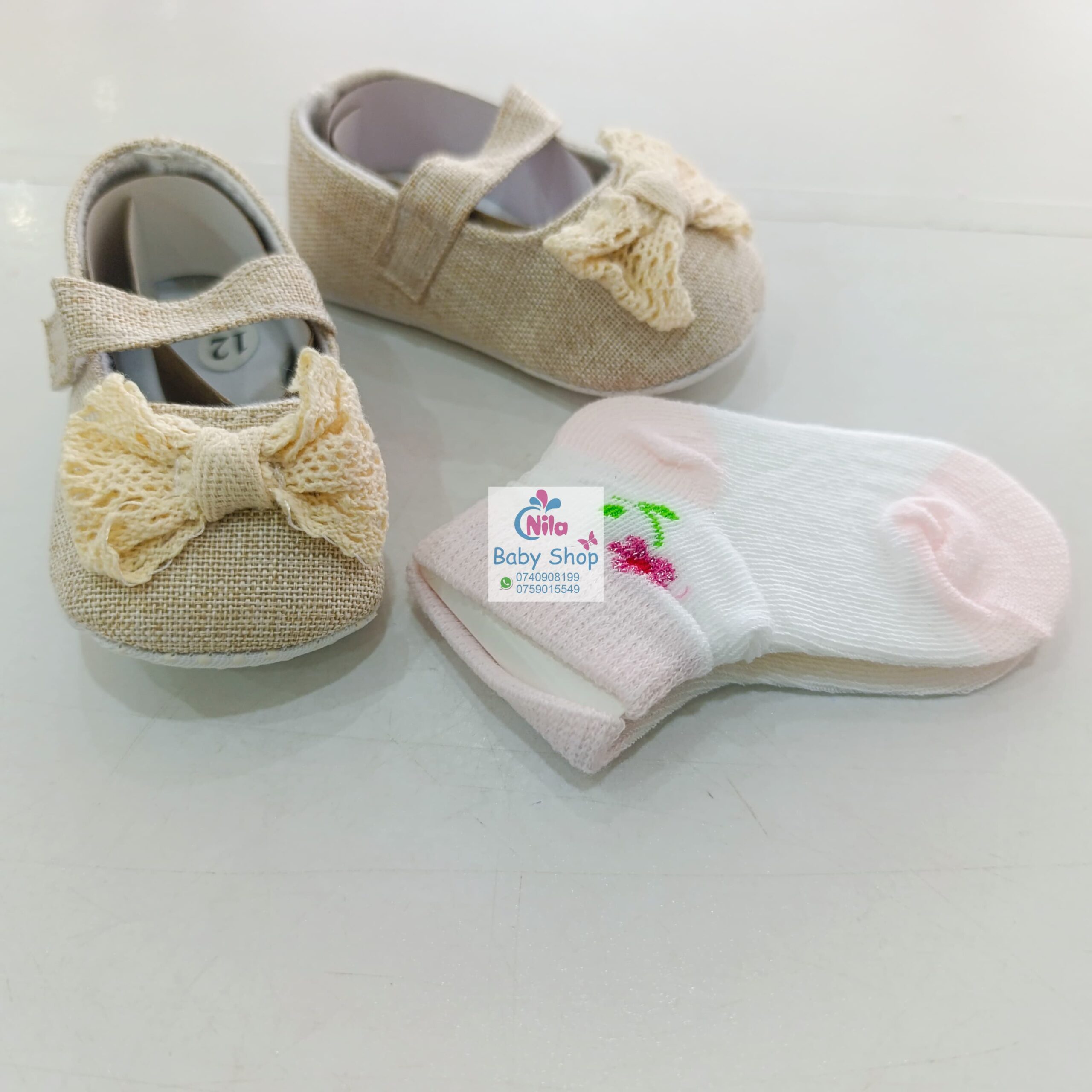 Baby Girl Crib Shoes with Soft Sole (pre-walkers) - Image 3