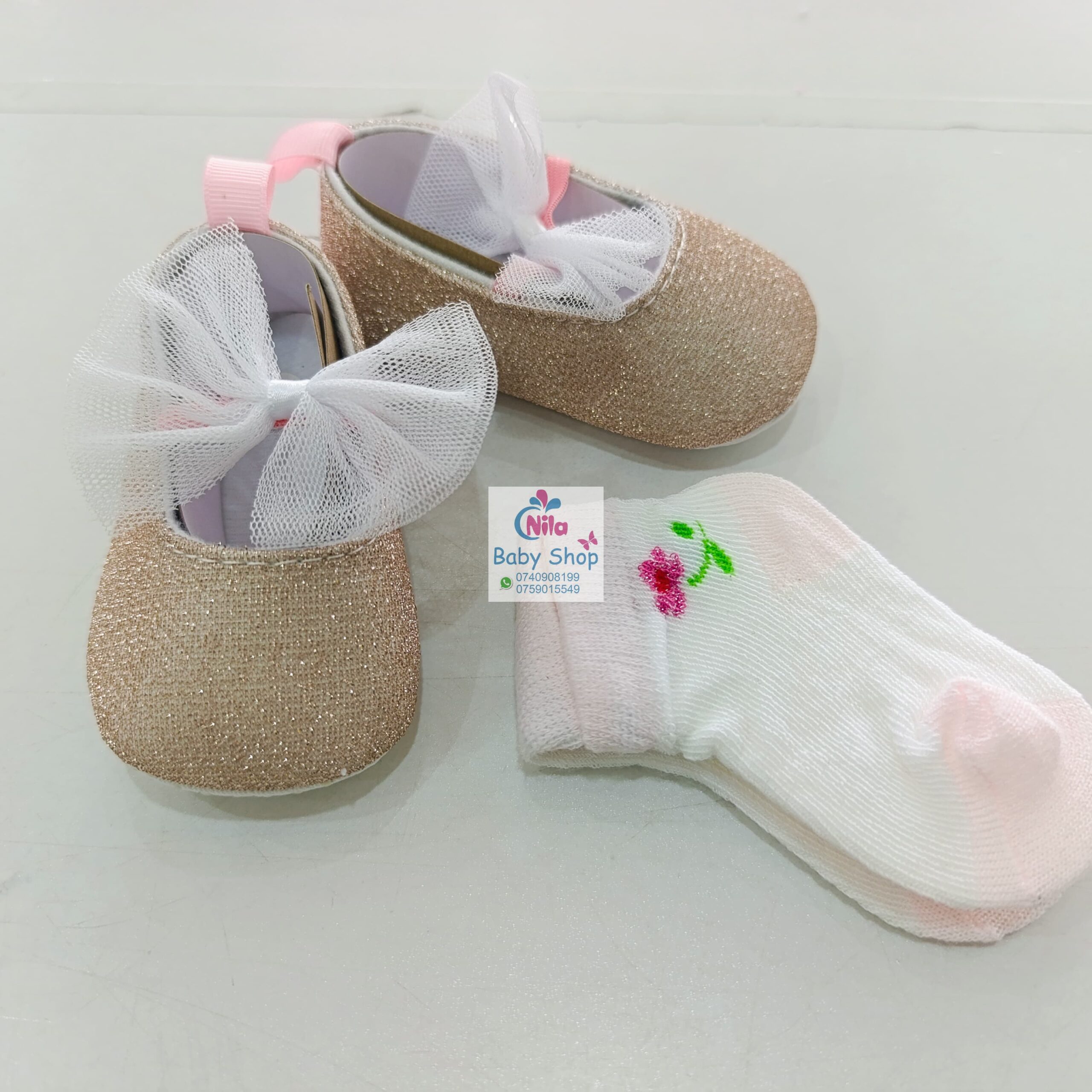 Baby Girl Crib Shoes with Soft Sole (pre-walkers) - Image 4