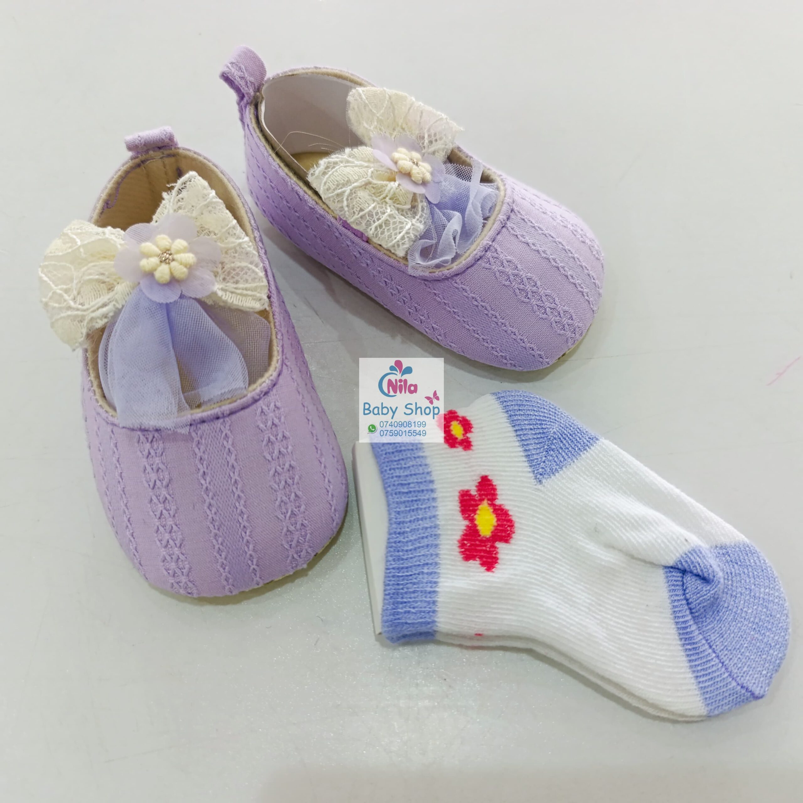 Baby Girl Crib Shoes with Soft Sole (pre-walkers) - Image 2