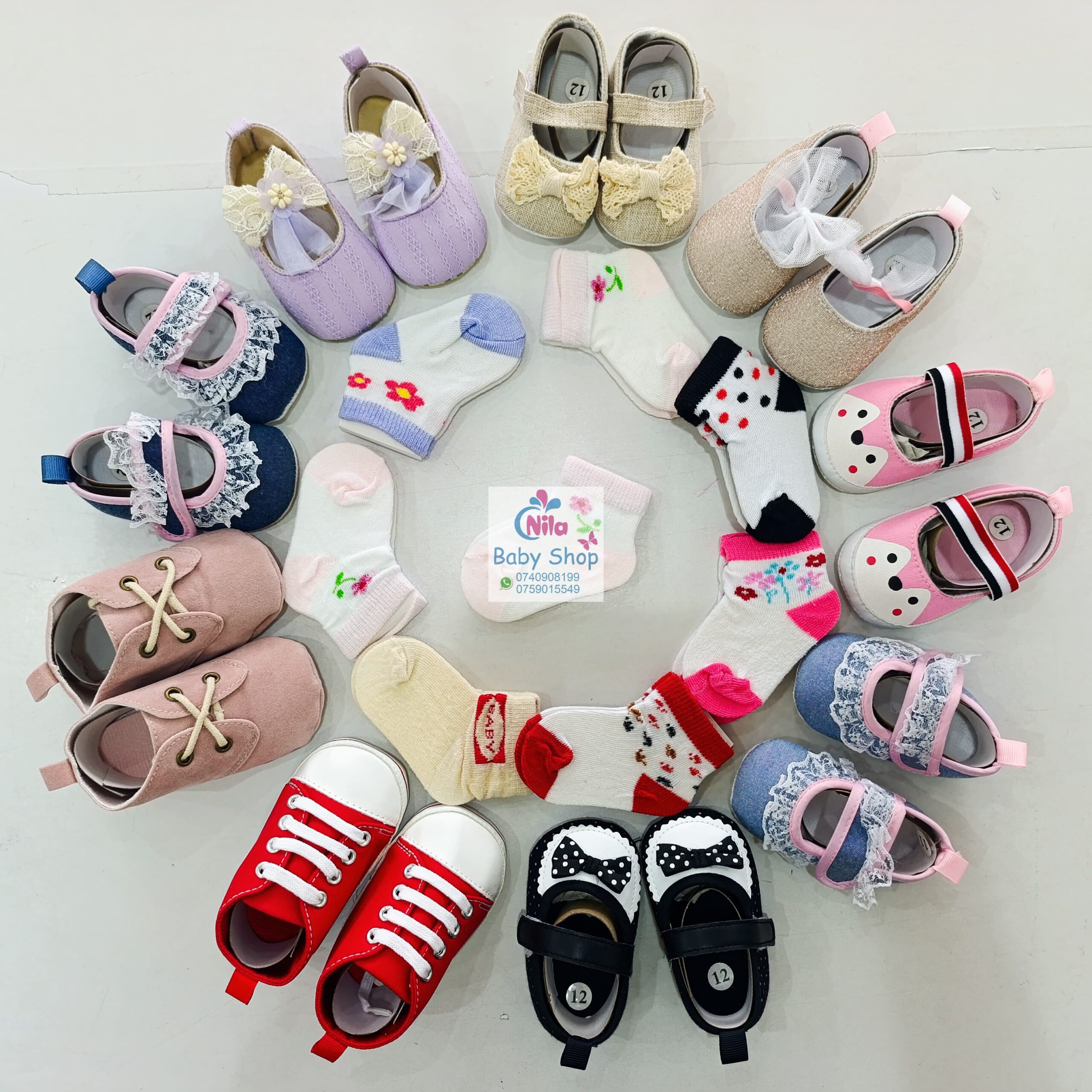 Baby Girl Crib Shoes with Soft Sole (pre-walkers)
