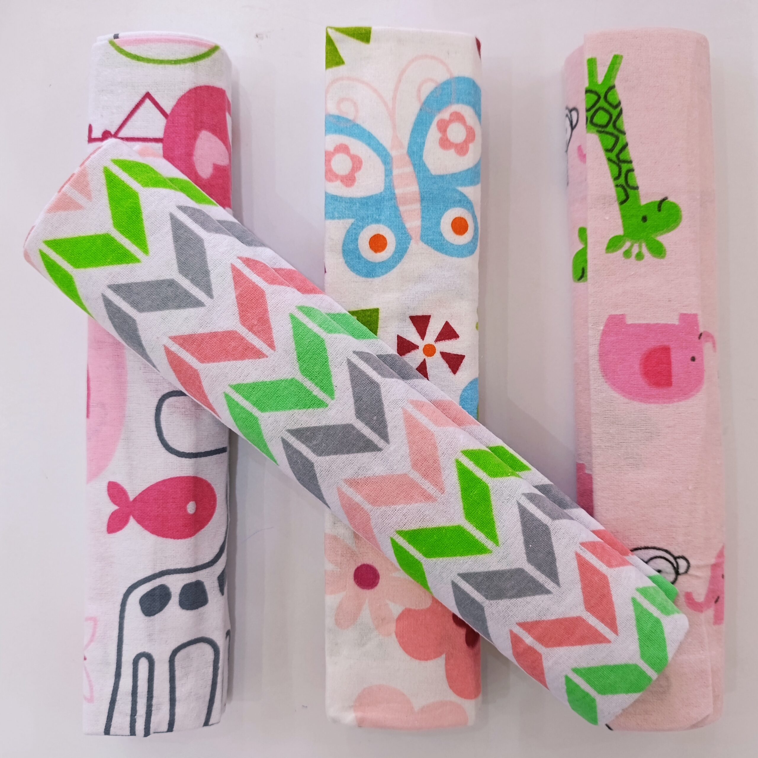 4 Piece Cotton Flannel Baby Receiving Wraps - Image 7