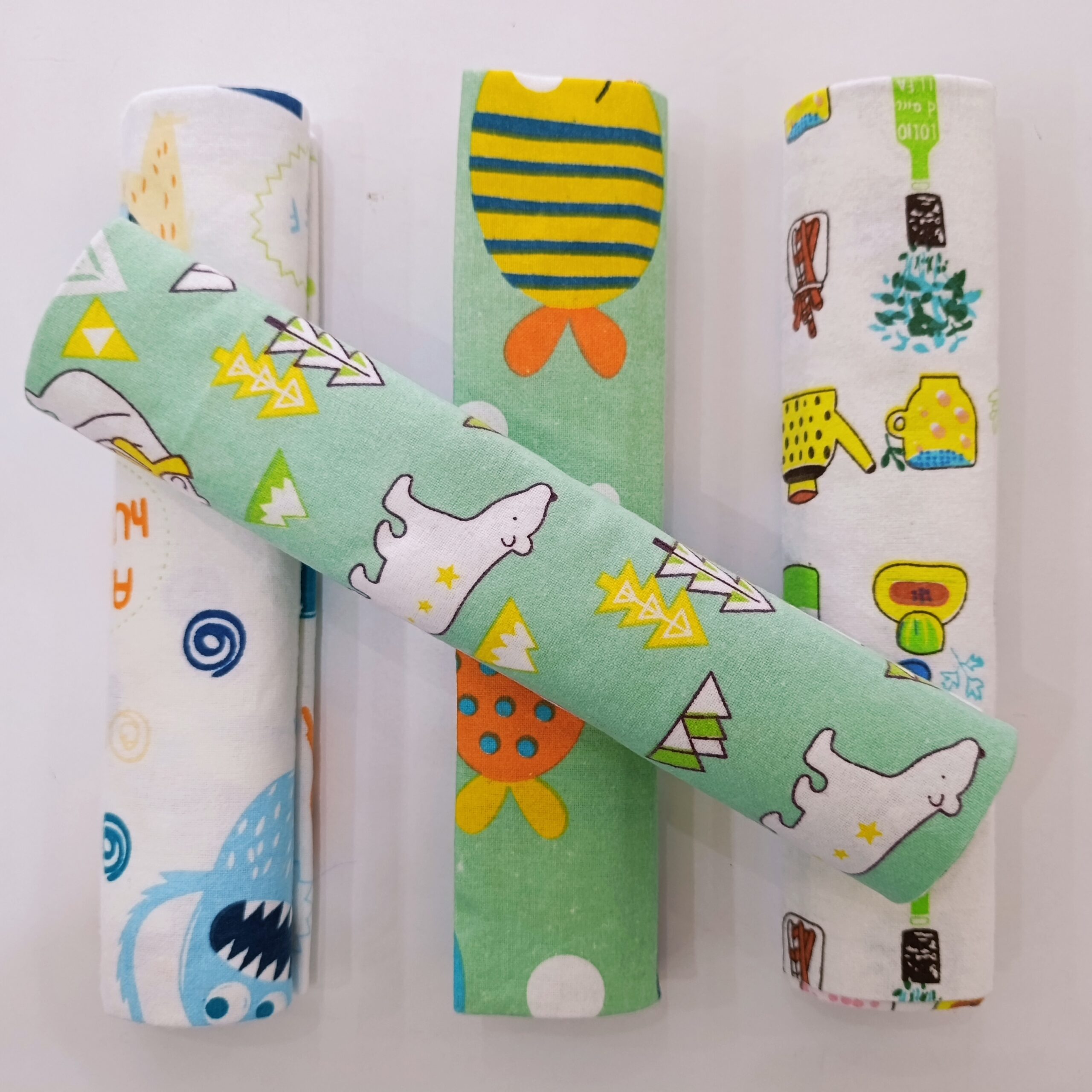 4 Piece Cotton Flannel Baby Receiving Wraps - Image 10