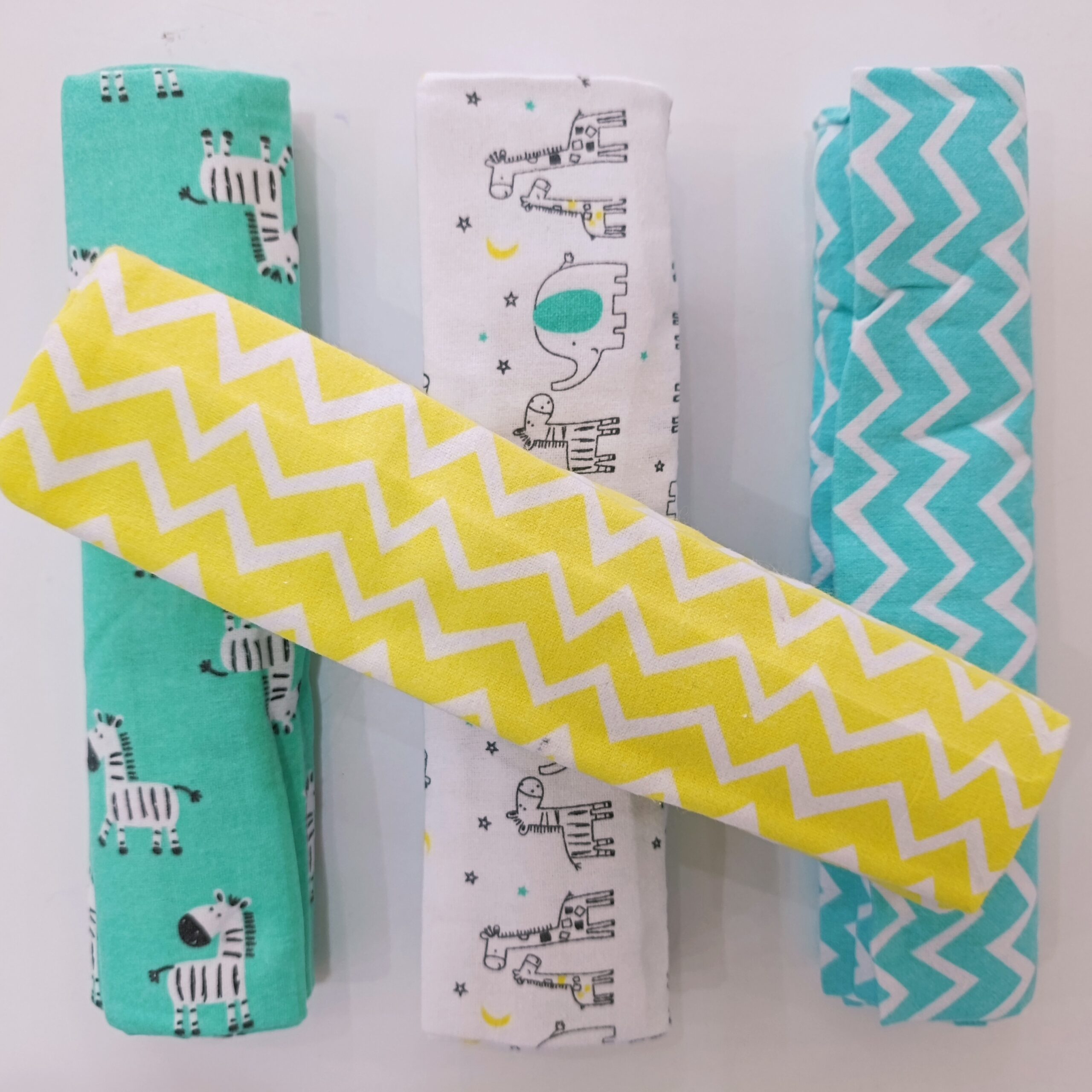4 Piece Cotton Flannel Baby Receiving Wraps - Image 3