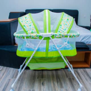 Foldable Baby Bassinet with Net and Wheels