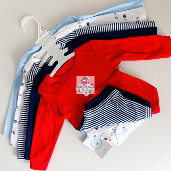 5 Pieces Set Of Long Sleeved Baby Boy Bodysuits / Onesies - Image 7