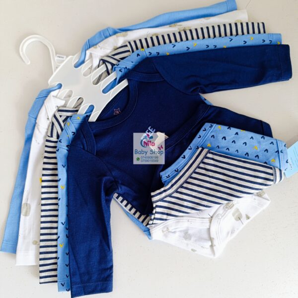 5 Pieces Set Of Long Sleeved Baby Boy Bodysuits / Onesies - Image 2