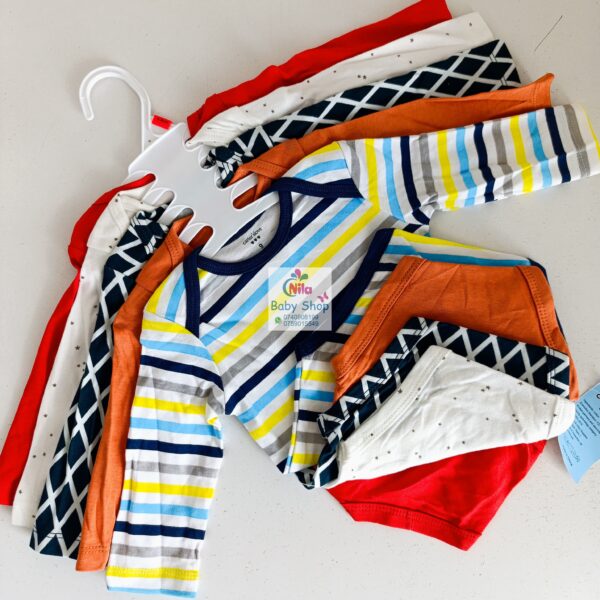 5 Pieces Set Of Long Sleeved Baby Boy Bodysuits / Onesies - Image 9