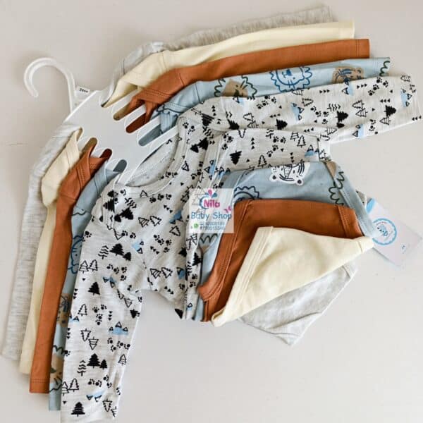 5 Pieces Set Of Long Sleeved Baby Boy Bodysuits / Onesies - Image 13