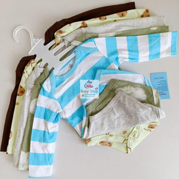 5 Pieces Set Of Long Sleeved Baby Boy Bodysuits / Onesies - Image 10