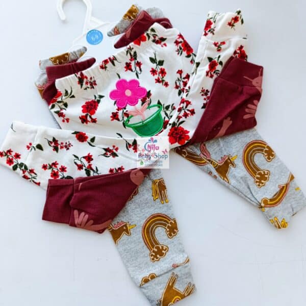 3pc Cotton Baby Girl Trousers - Image 4