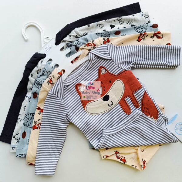 5 Pieces Set Of Long Sleeved Baby Boy Bodysuits / Onesies - Image 7