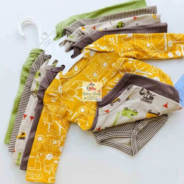 5 Pieces Set Of Long Sleeved Baby Boy Bodysuits / Onesies - Image 5