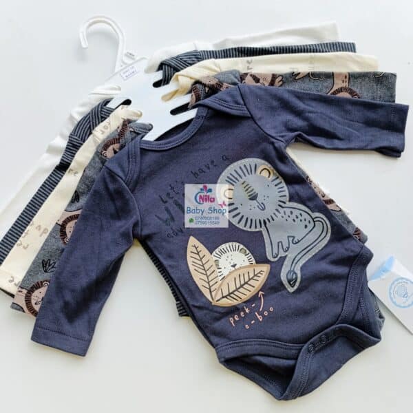 5 Pieces Set Of Long Sleeved Baby Boy Bodysuits / Onesies - Image 6