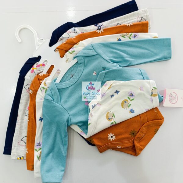 5 Pieces Set Of Long Sleeved Baby Boy Bodysuits / Onesies - Image 7