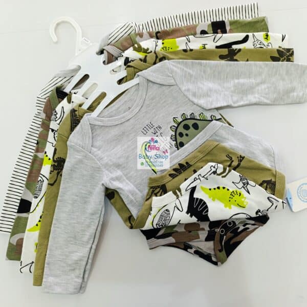 5 Pieces Set Of Long Sleeved Baby Boy Bodysuits / Onesies - Image 6