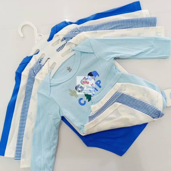 5 Pieces Set Of Long Sleeved Baby Boy Bodysuits / Onesies - Image 5