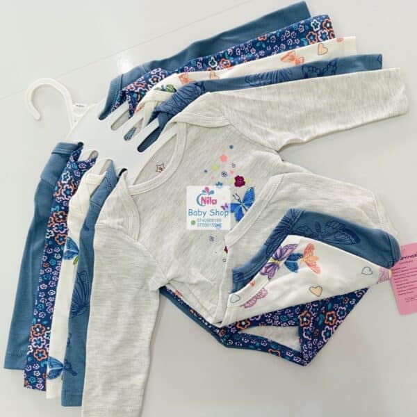 5 Pieces Set Of Long Sleeved Baby Boy Bodysuits / Onesies - Image 3