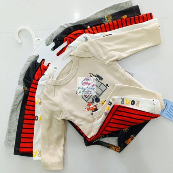 5 Pieces Set Of Long Sleeved Baby Boy Bodysuits / Onesies - Image 2