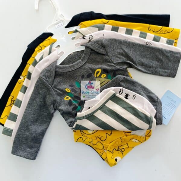 5 Pieces Set Of Long Sleeved Baby Boy Bodysuits / Onesies - Image 11