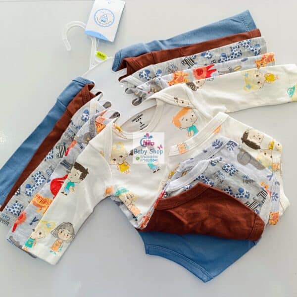 5 Pieces Set Of Long Sleeved Baby Boy Bodysuits / Onesies - Image 10