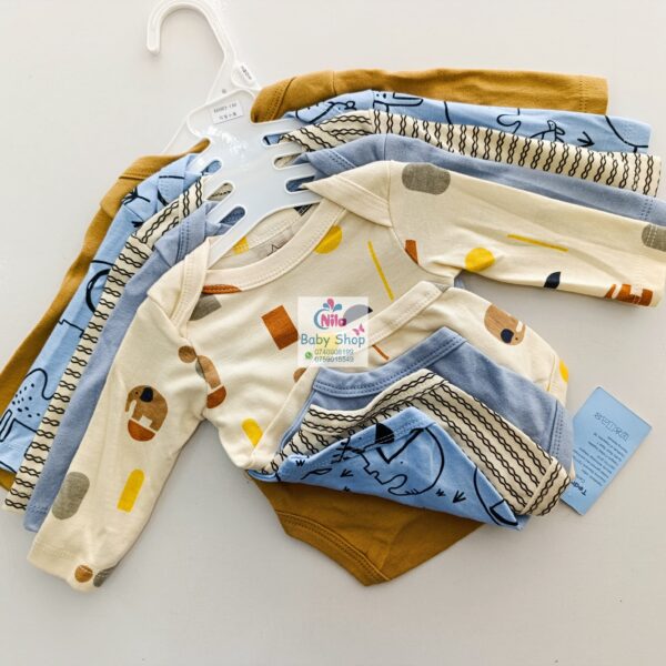 5 Pieces Set Of Long Sleeved Baby Boy Bodysuits / Onesies - Image 8